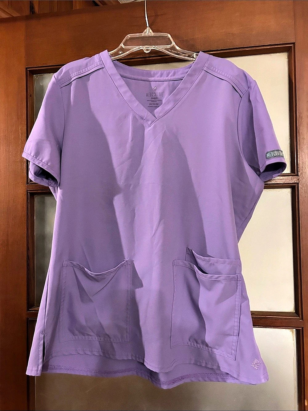 Med Couture Insight Purple Scrub Top Size Medium